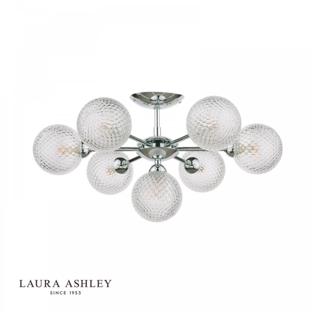 Atherton 7 Light Semi Flush Fitting in Polished Chrome