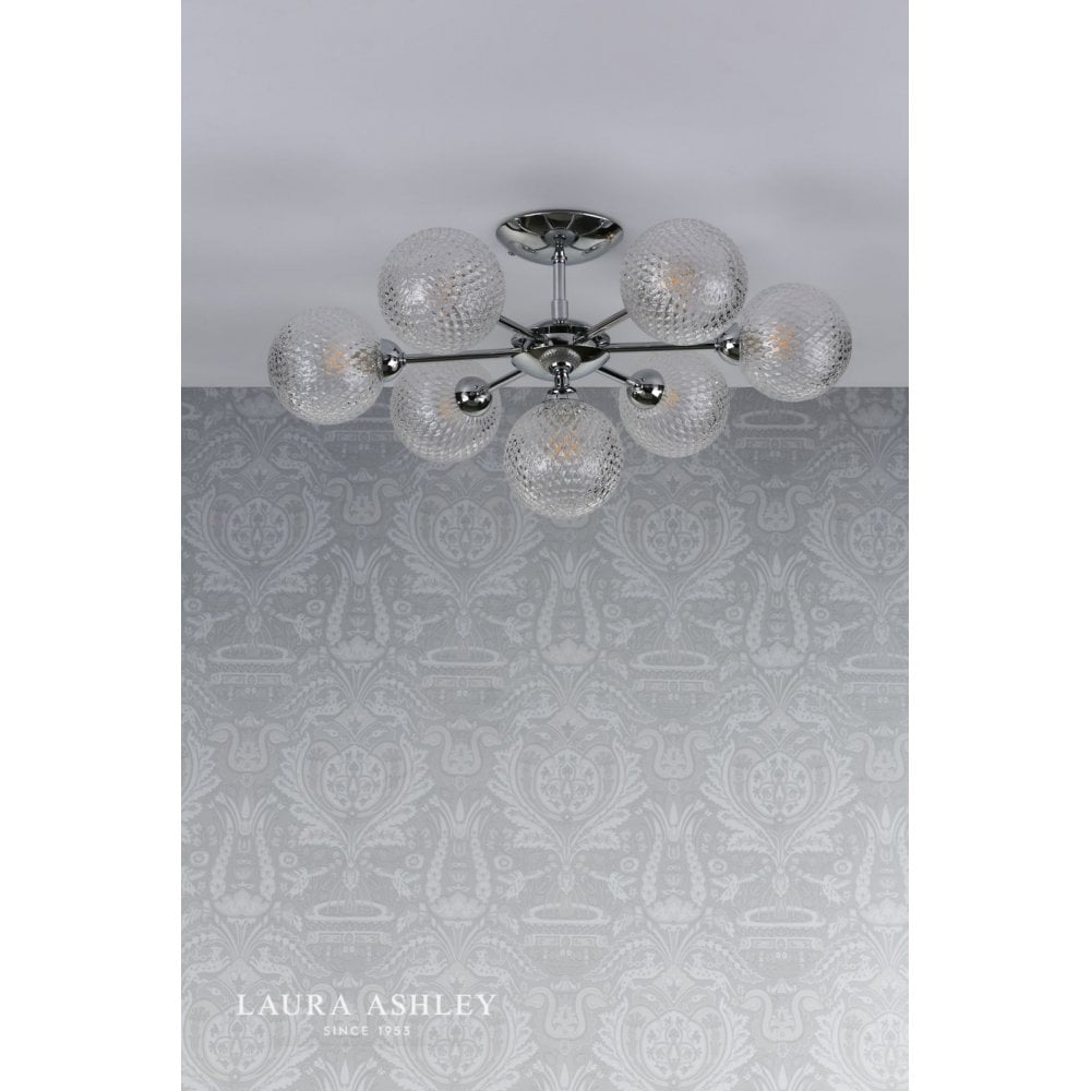 Atherton 7 Light Semi Flush Fitting in Polished Chrome