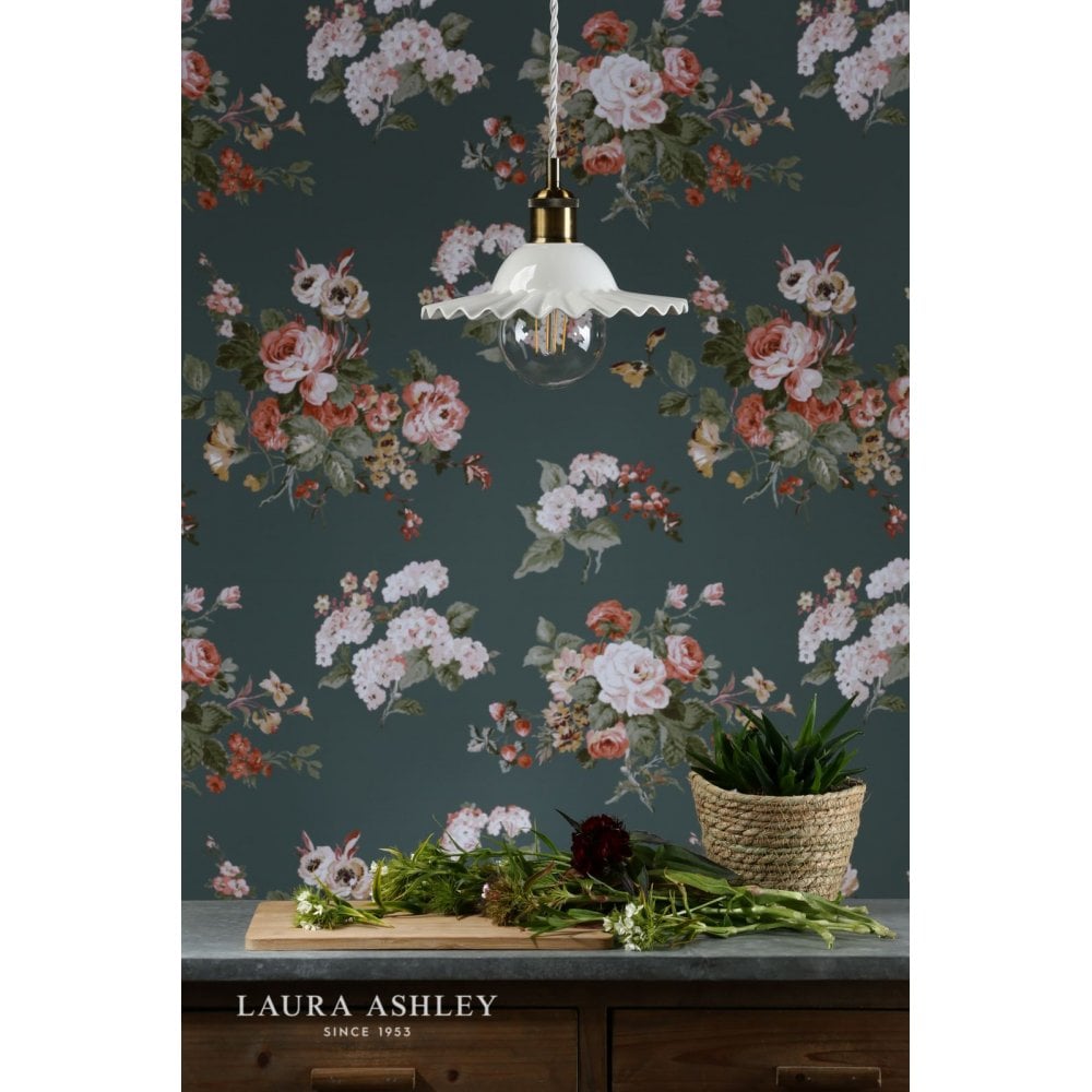 Beca Small Single Pendant in White & Antique Brass