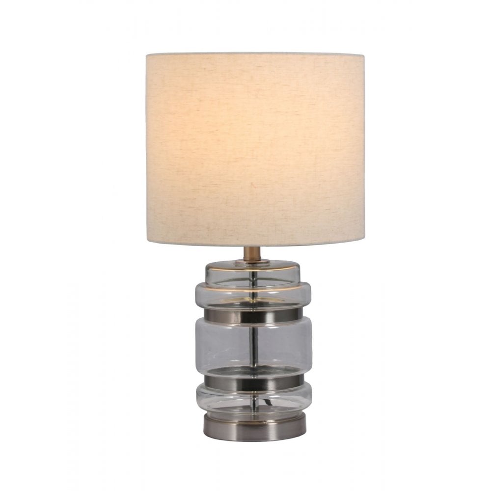 Hartley Satin Chrome Table Lamp C/W Shade