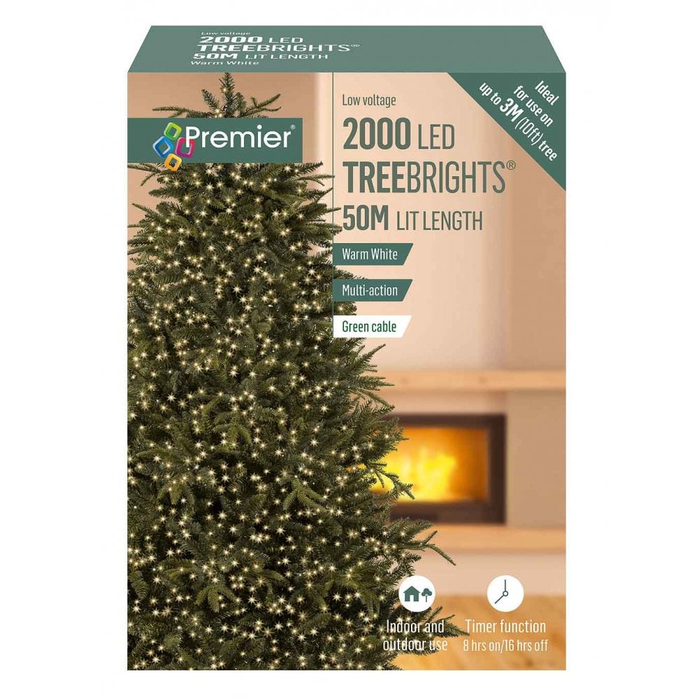 2000 Led Timer Treebrights Warm White Lights