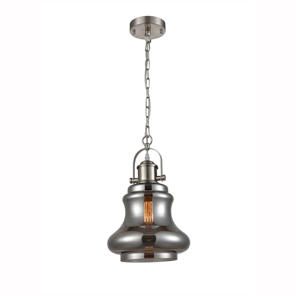 Vista Satin Nickel Lantern with Smoked Glass