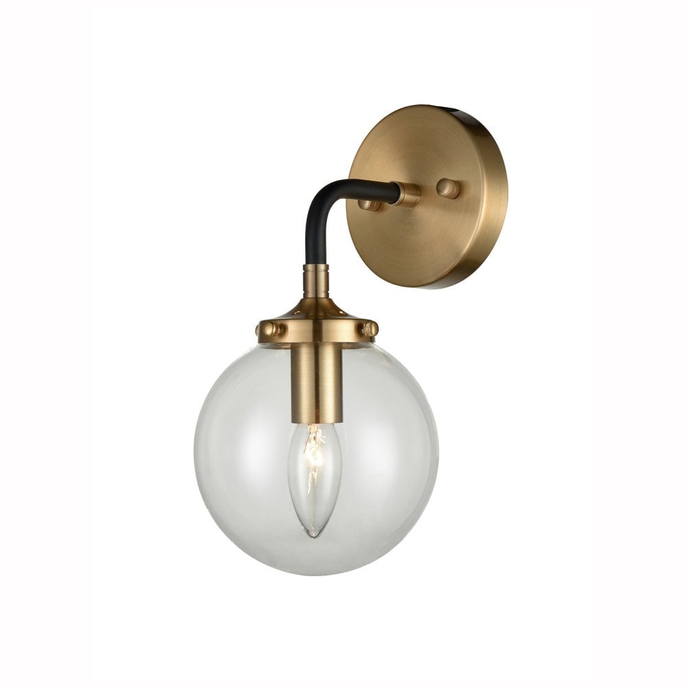 Reaction Wall Light in Matt Black & Antique Gold