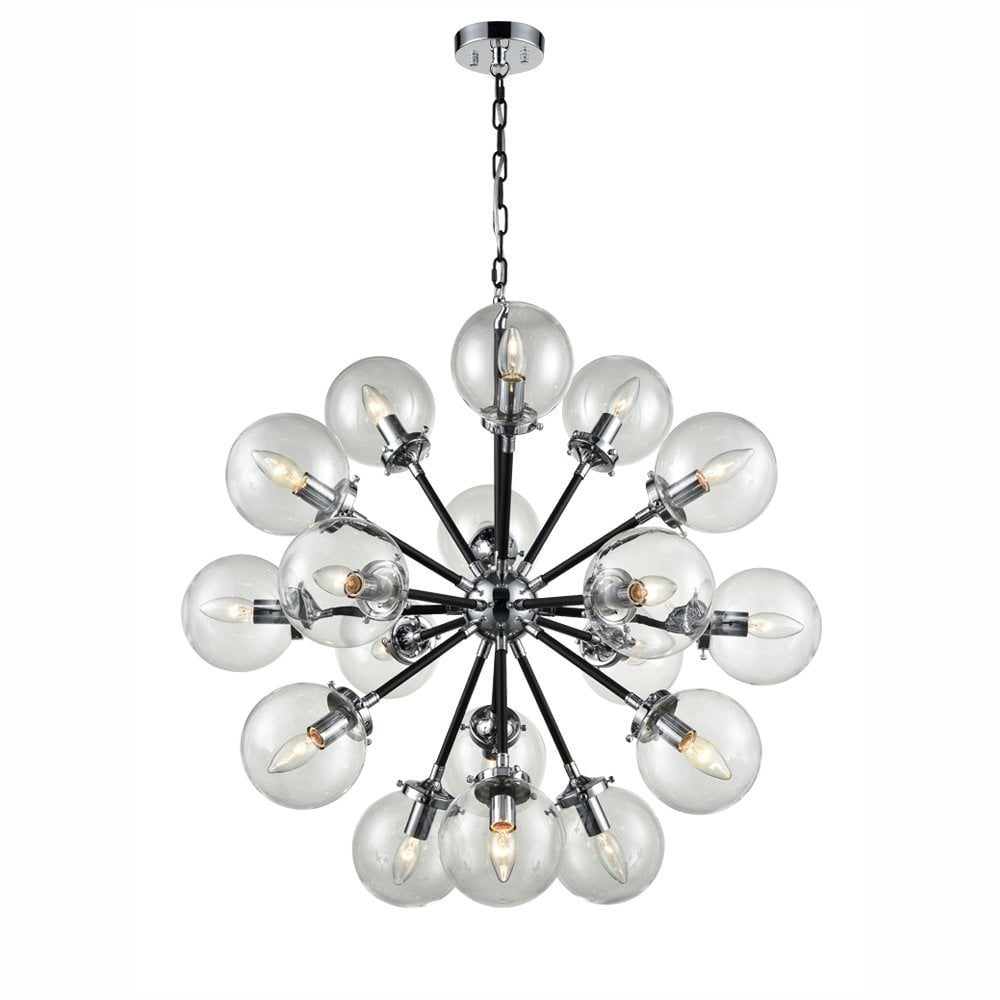 Reaction 18 Light Pendant in Matt Black & Chrome