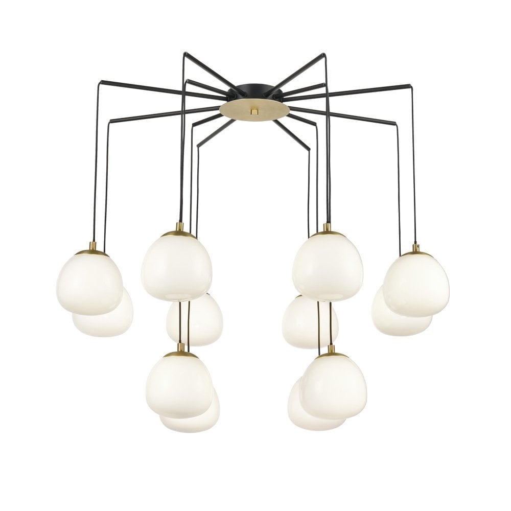 Vermeer 12 Light Opal Glass Ceiling Fitting
