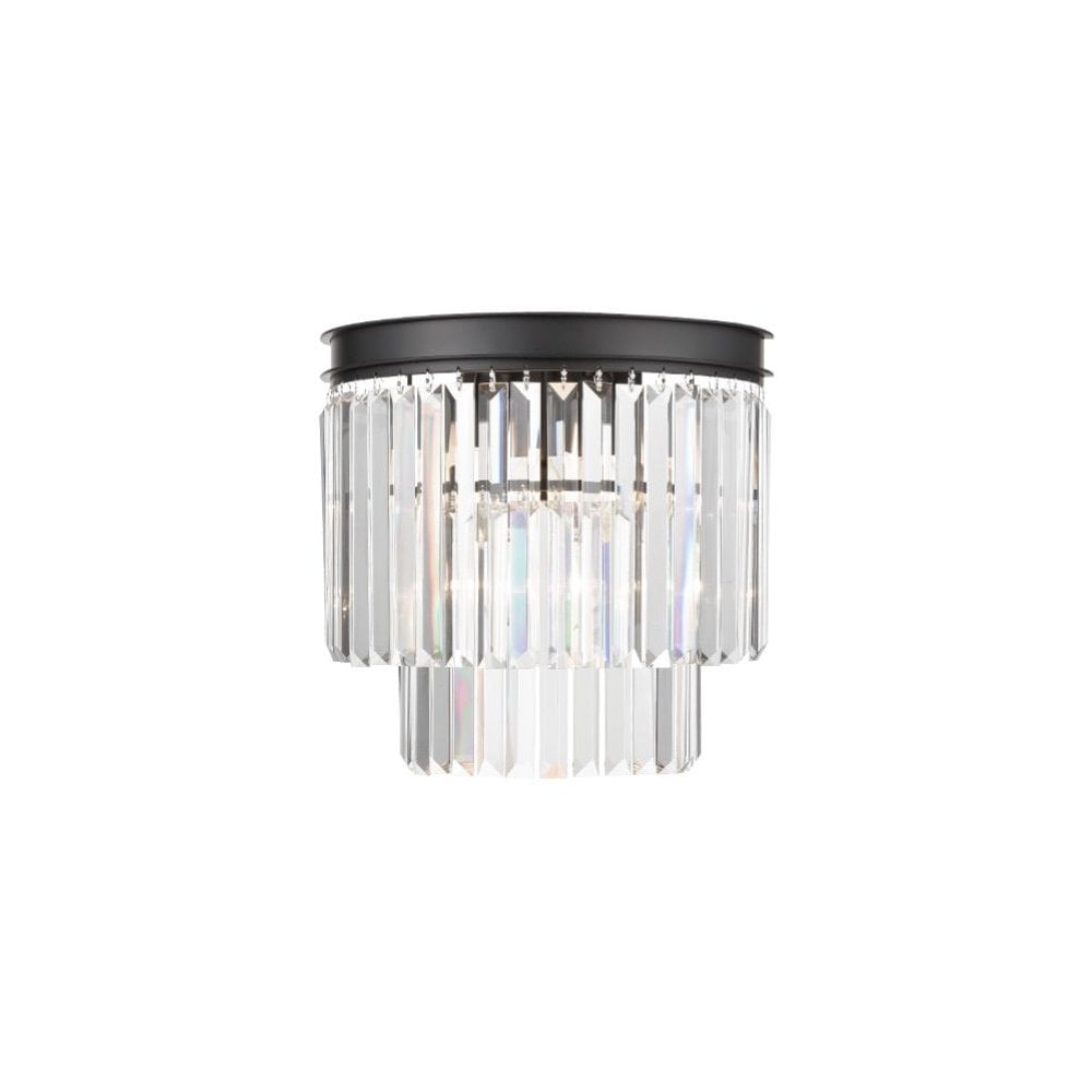 Perdita Crystal Wall Light in Matt Black
