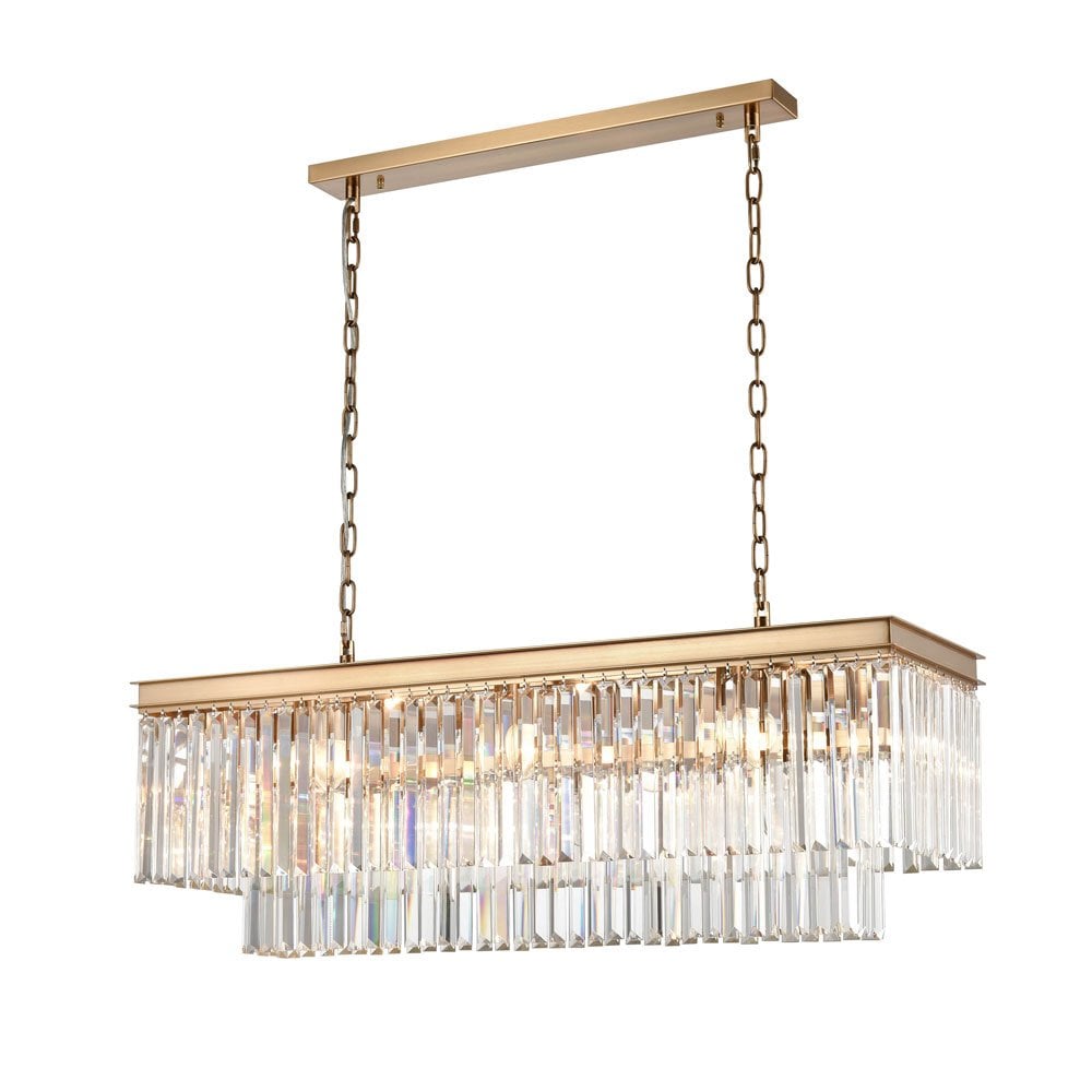 Perdita Rectangular Crystal Bar in Brushed Brass