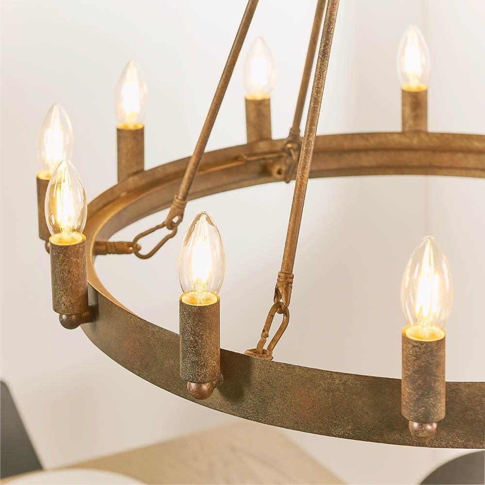 Chevalier 12 Light Ceiling Light in Aged Metal