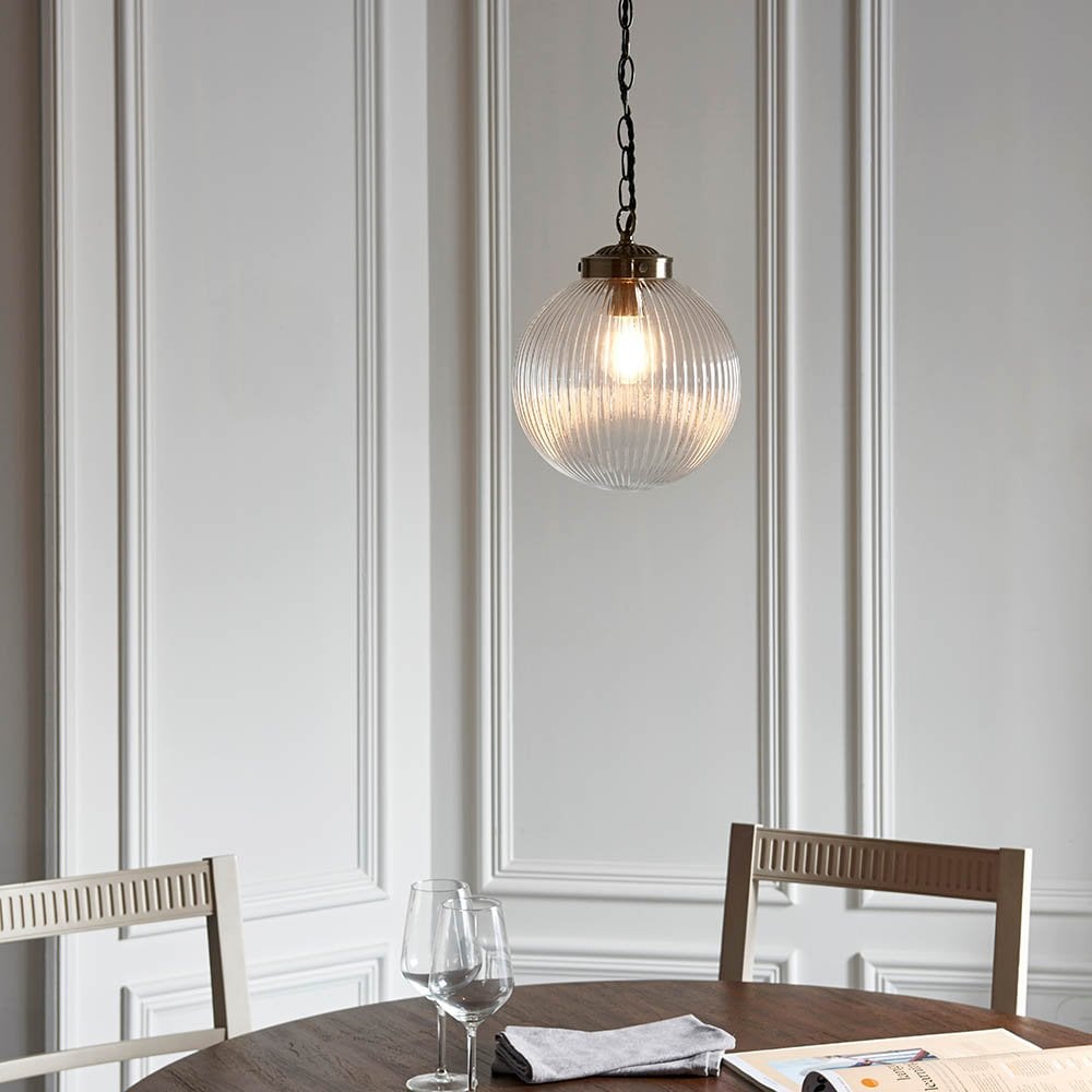 Brydon Clear Ribbed Glass 250mm