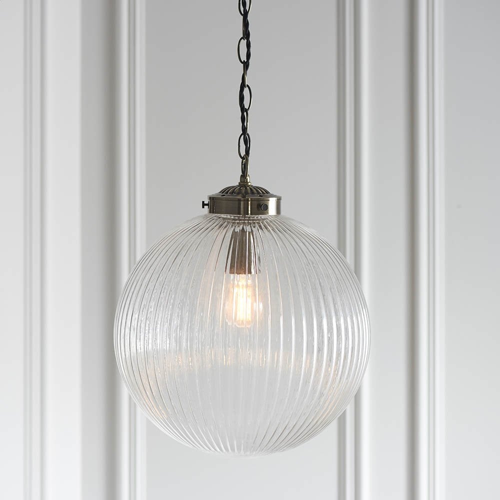 Brydon Clear Ribbed Glass 350mm