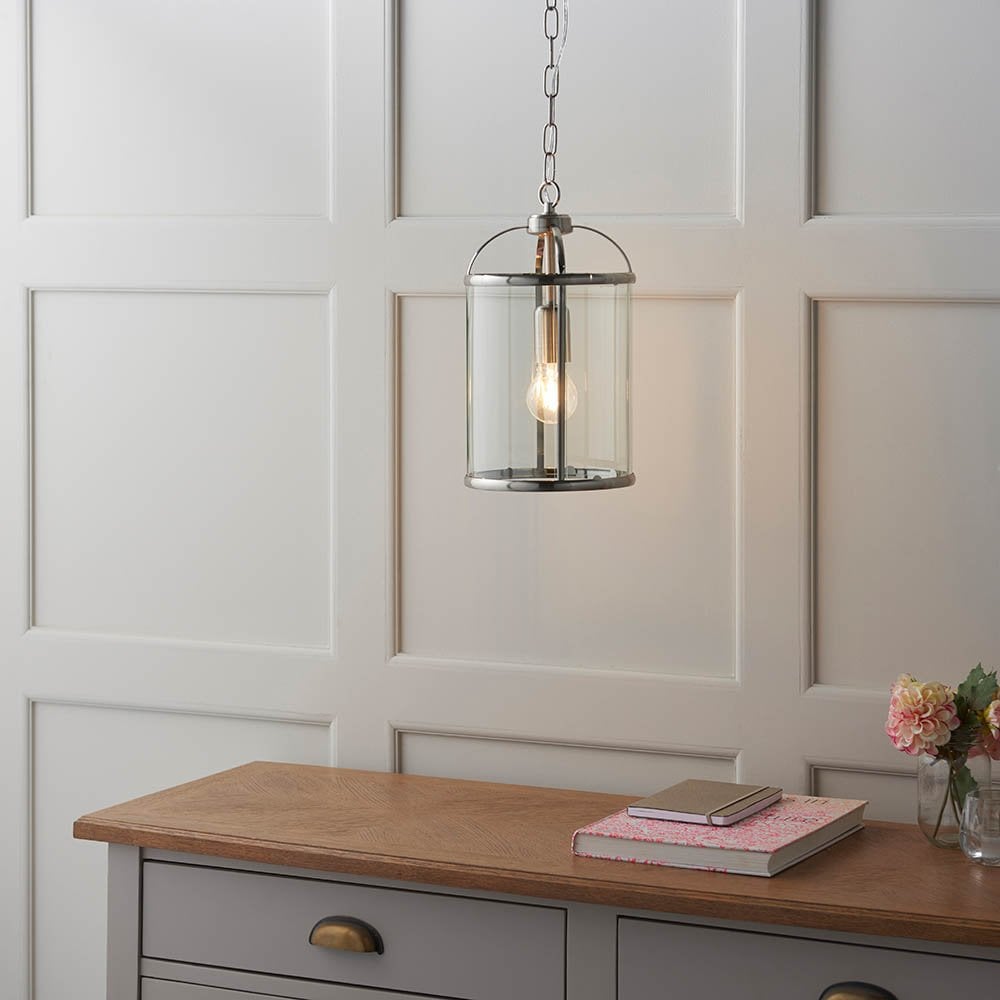 Lambeth Single Lantern in Satin Nickel