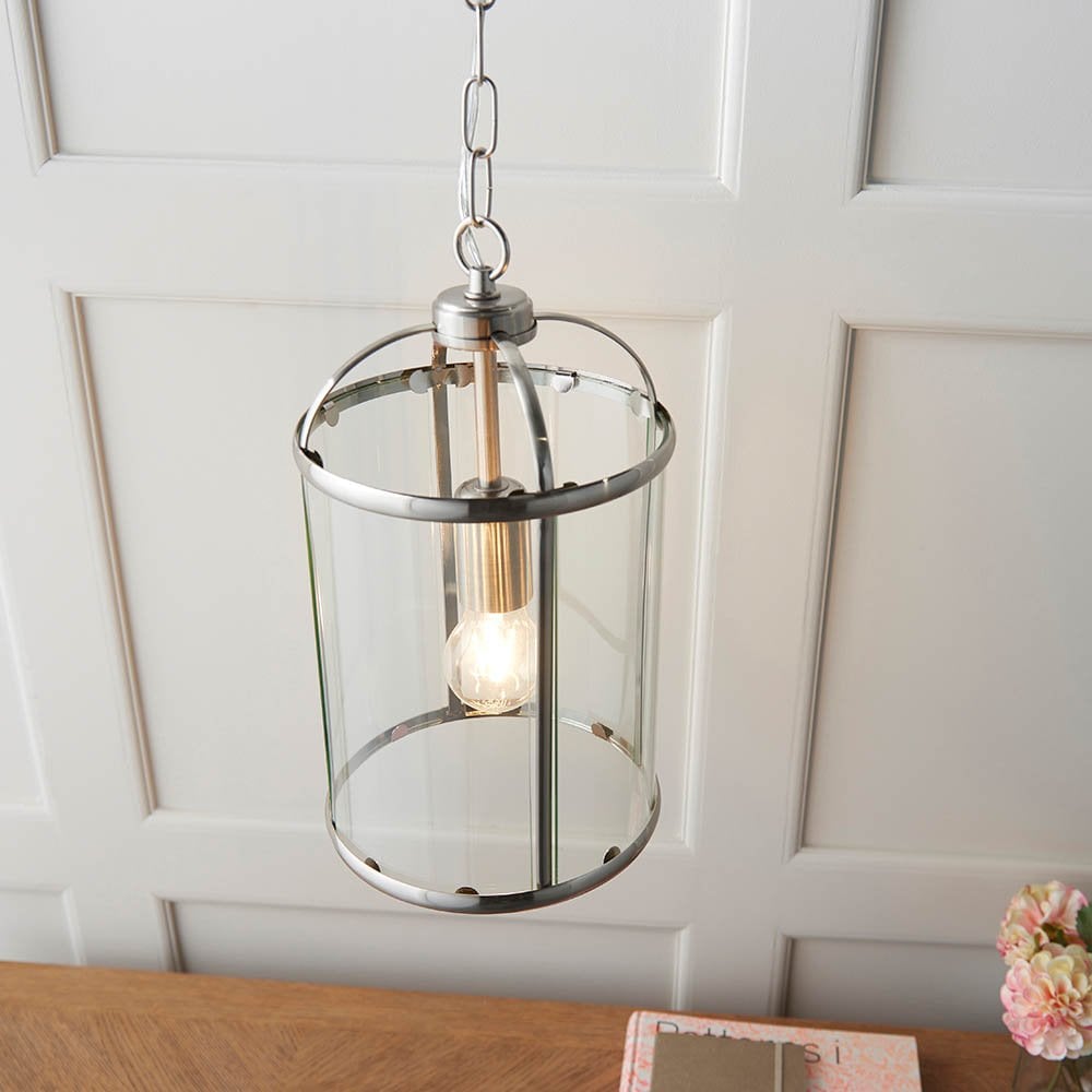 Lambeth Single Lantern in Satin Nickel