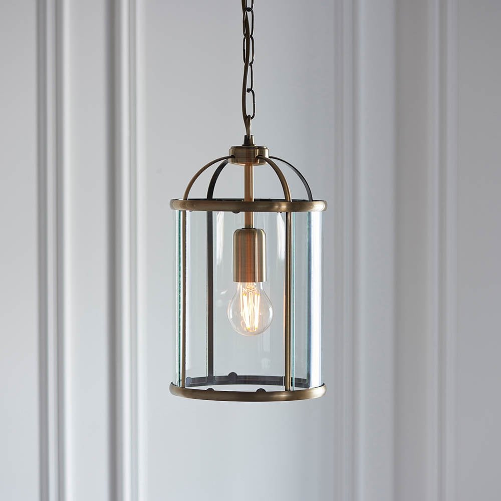 Lambeth Single Lantern in Antique Brass