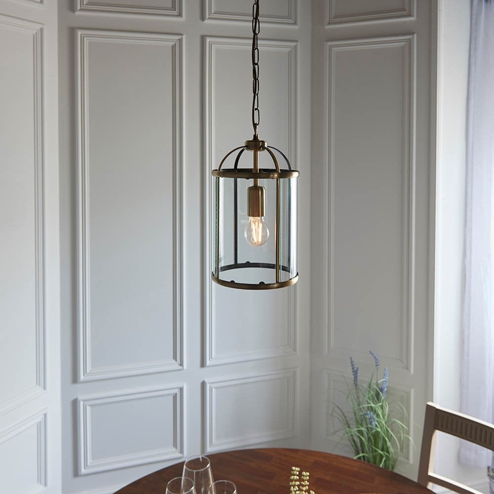 Lambeth Single Lantern in Antique Brass