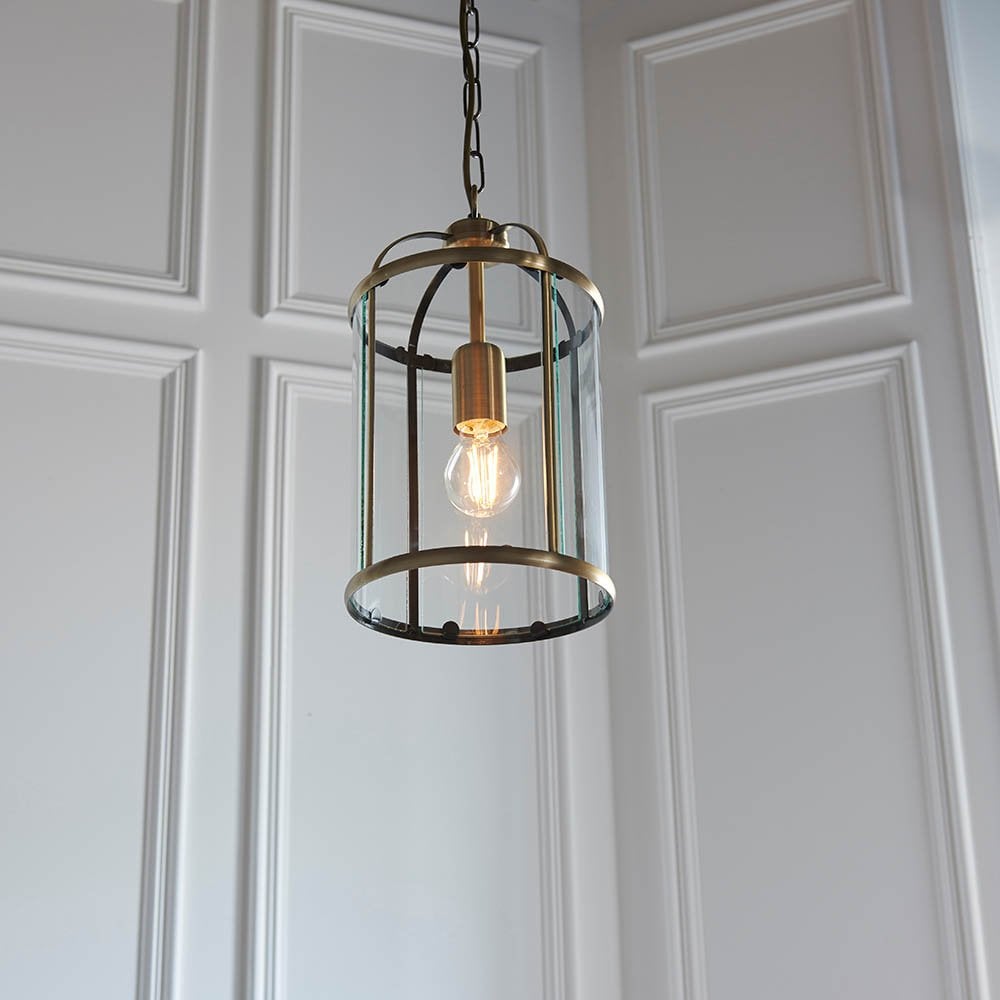 Lambeth Single Lantern in Antique Brass