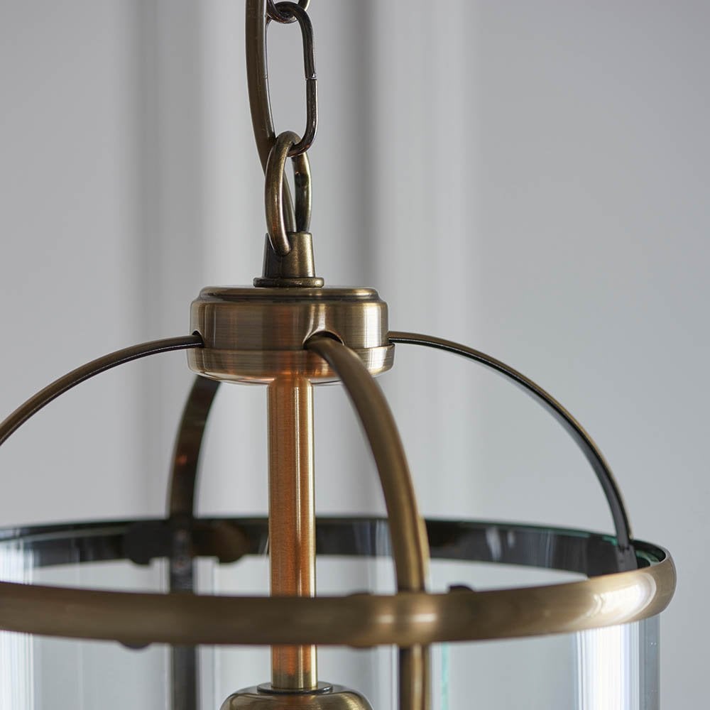 Lambeth Single Lantern in Antique Brass