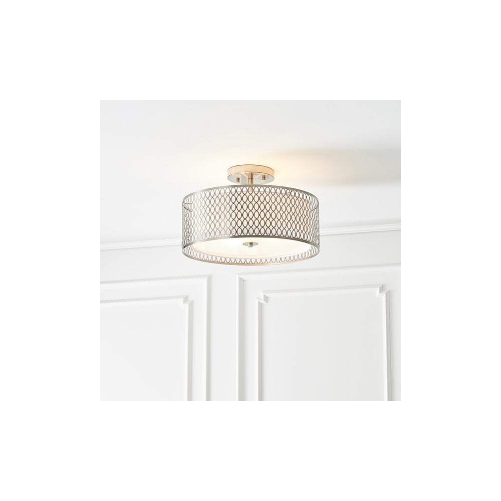 Cordero 3 Light Flush Fitting in Satin Nickel