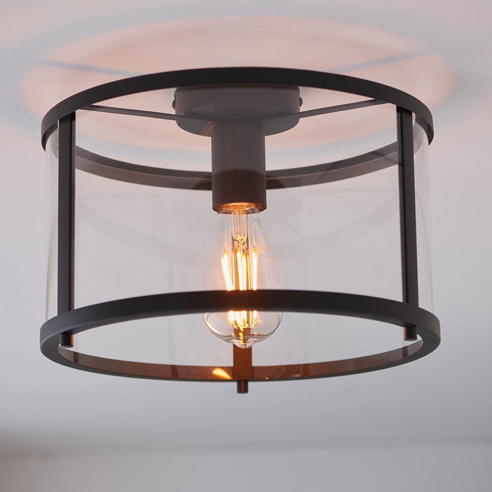 Hopton Flush Light in Matt Black