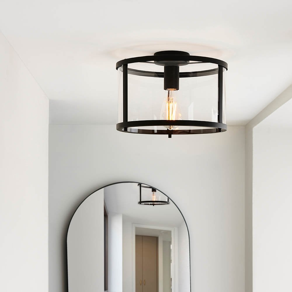 Hopton Flush Light in Matt Black
