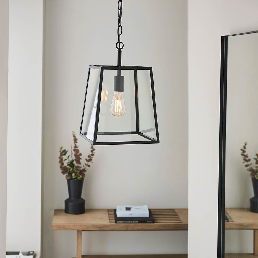 Hurst Box Style Single Pendant in Matt Black Finish