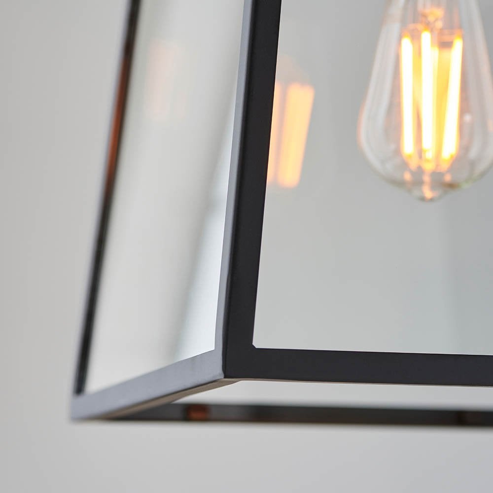 Hurst Box Style Single Pendant in Matt Black Finish