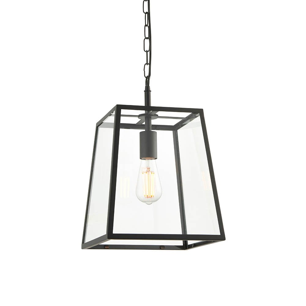 Hurst Box Style Single Pendant in Matt Black Finish