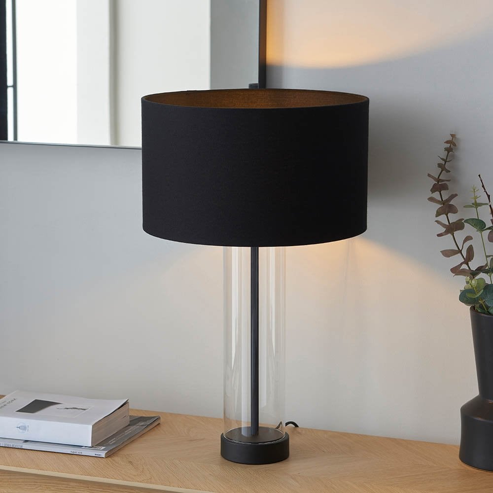 Lessina Table Lamp in Matt Black C/W Shade