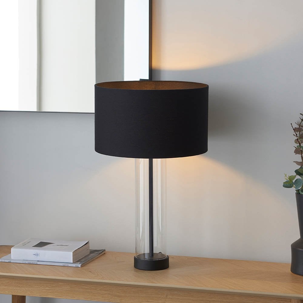Lessina Table Lamp in Matt Black C/W Shade