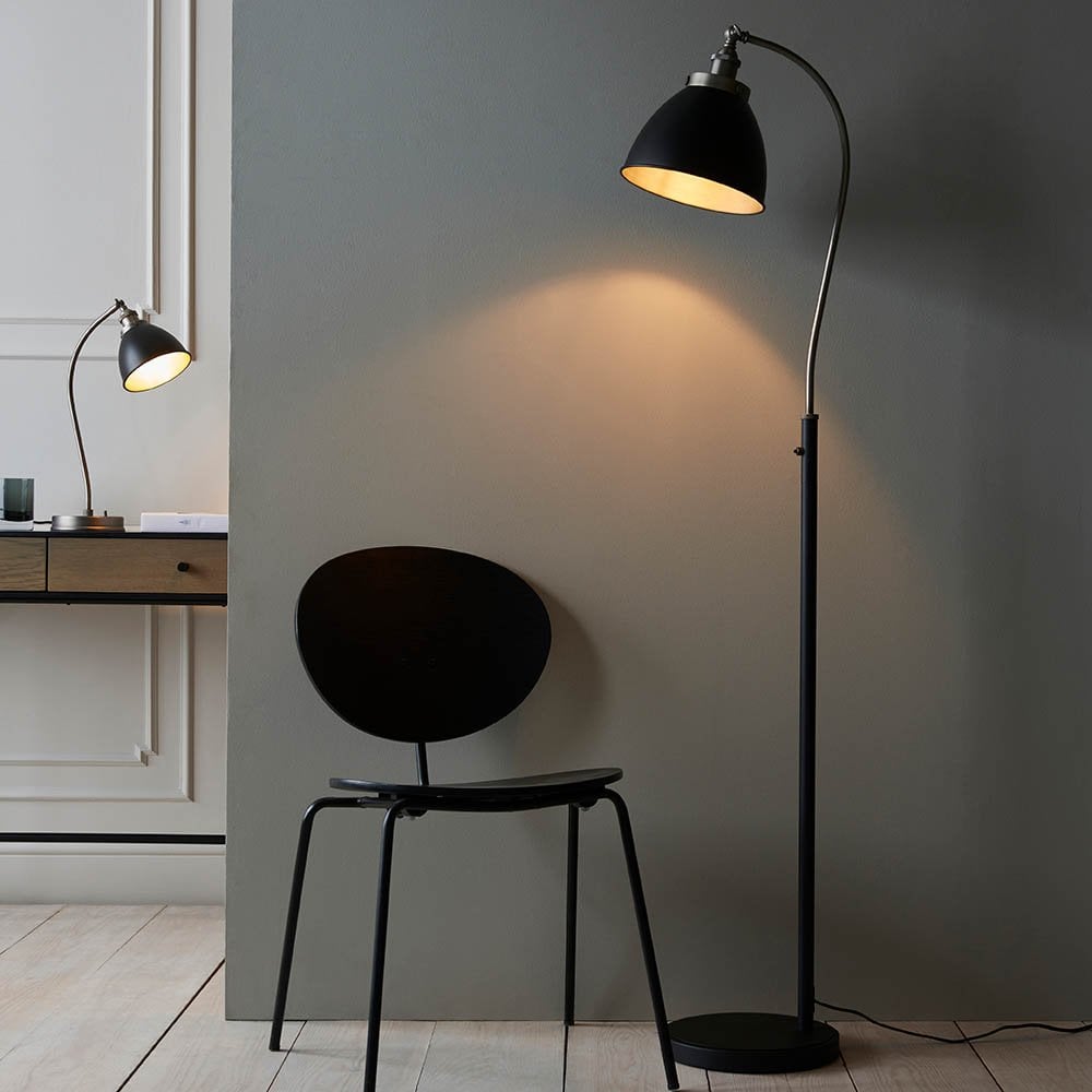 Franklin Matt Black & Pewter Floor Lamp