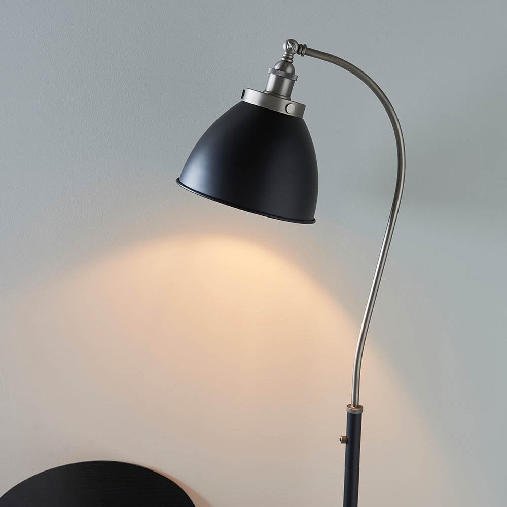 Franklin Matt Black & Pewter Floor Lamp