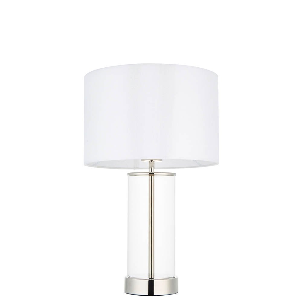 Lessina Small Touch Table Lamp in Bright Nickel C/W Shade