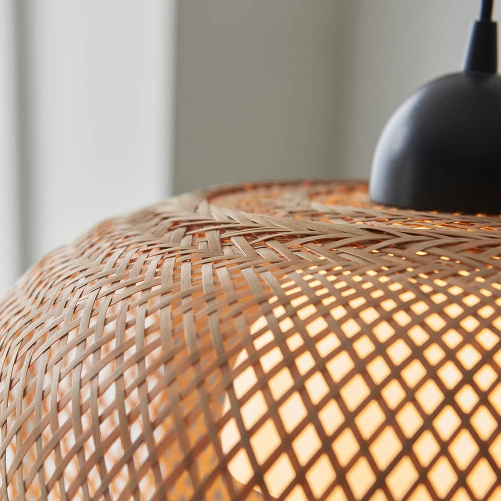 Bali Globe Shaped Natural Raffia Pendant
