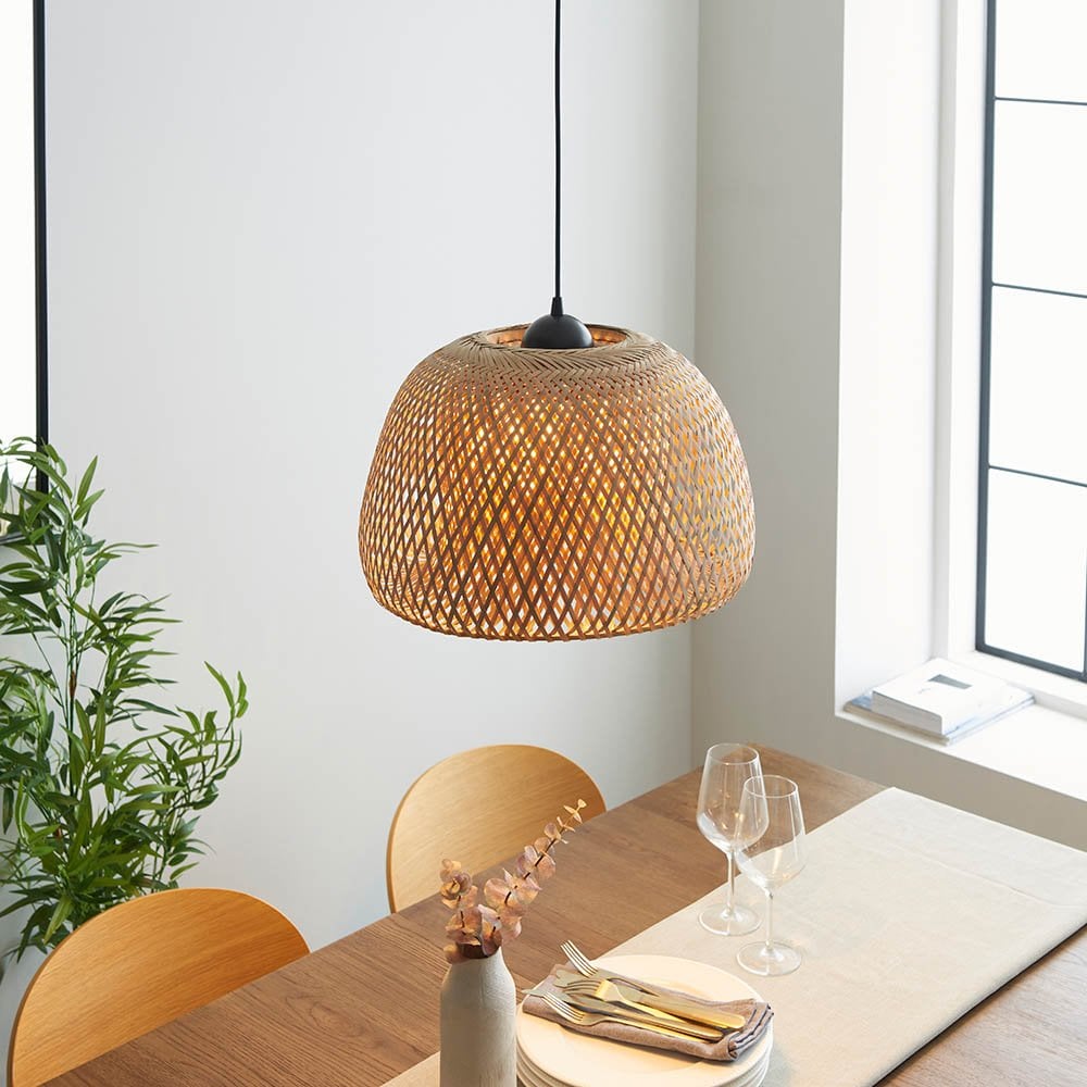 Bali Sphere Shaped Natural Raffia Pendant