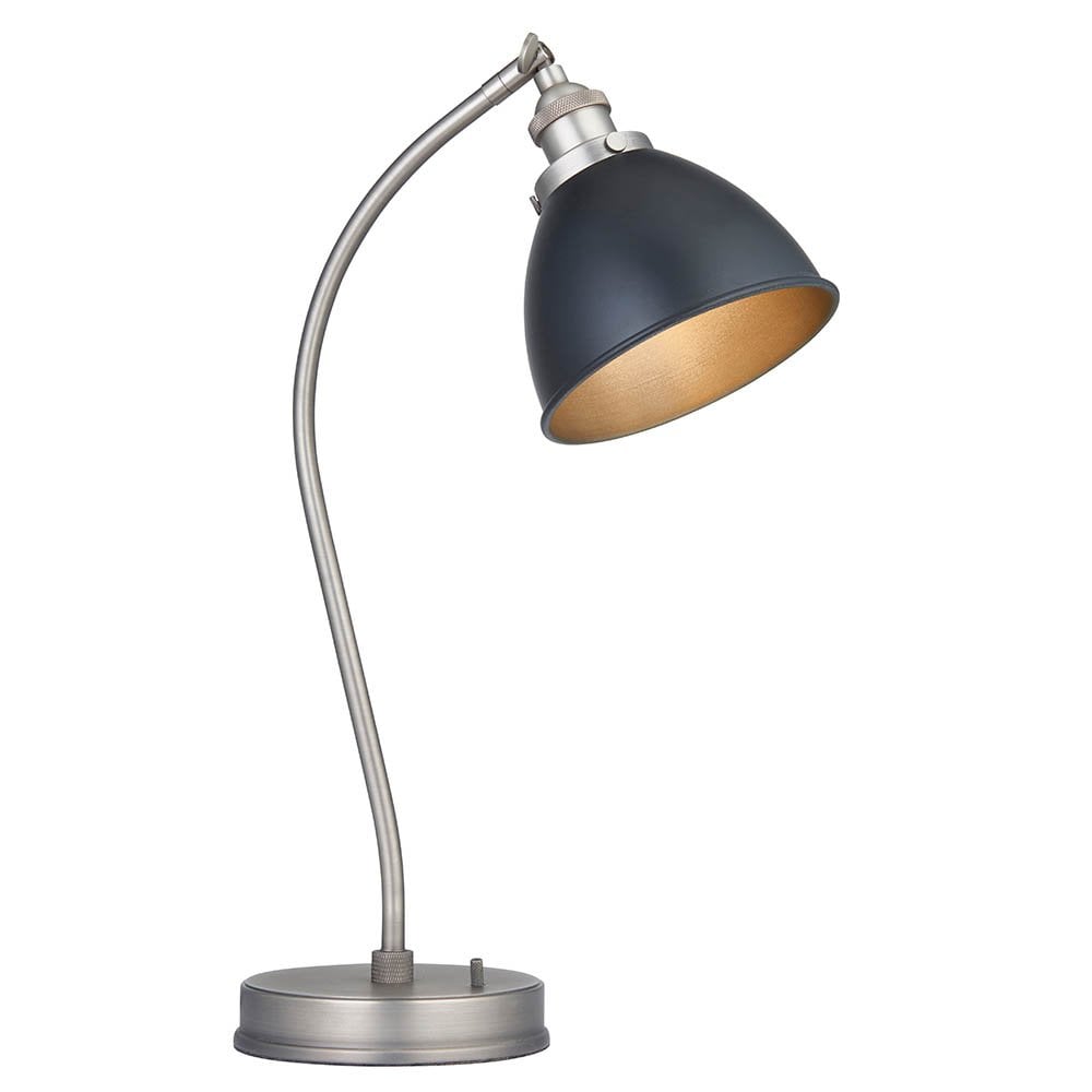 Franklin Matt Black & Pewter Table Lamp