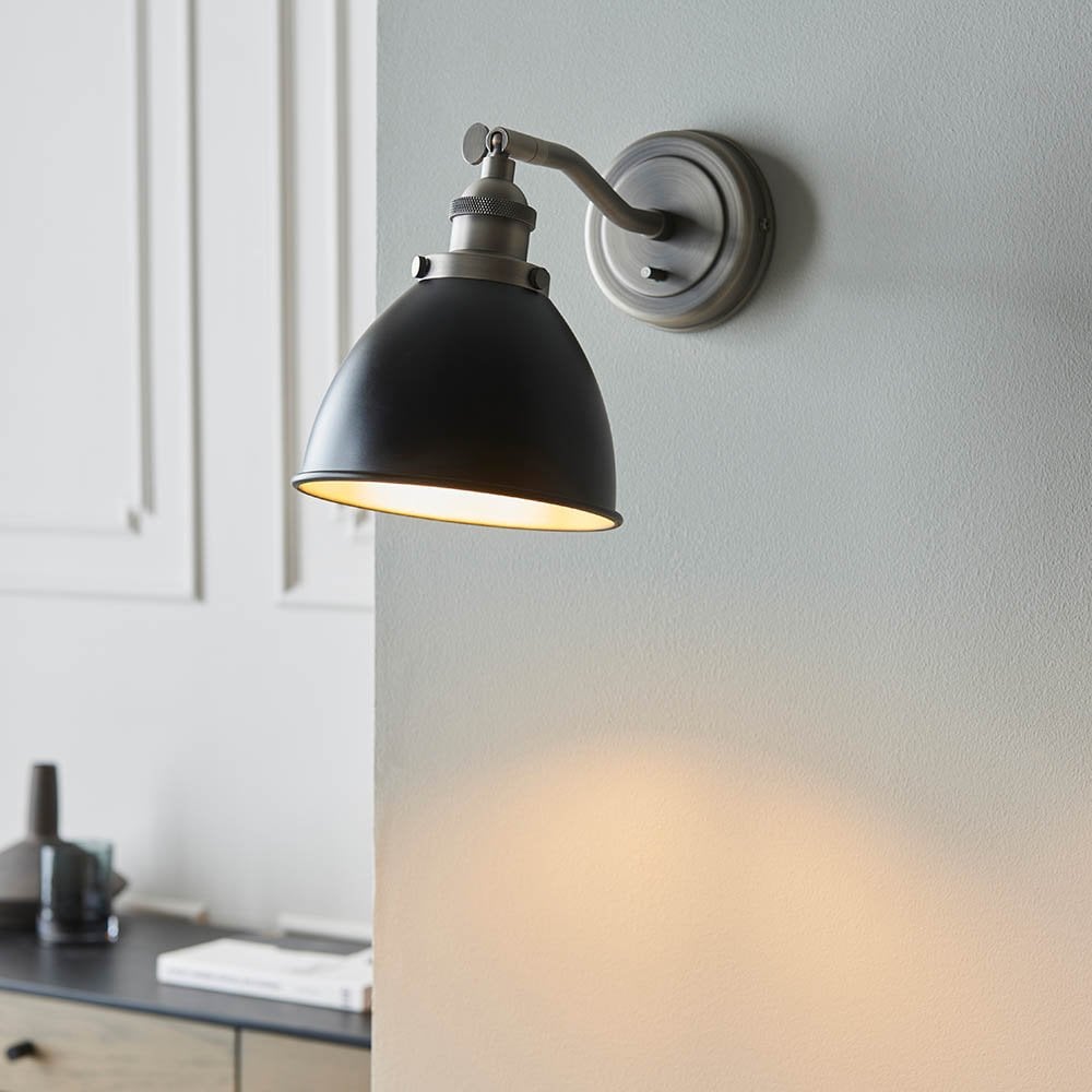 Franklin Black & Pewter Wall Light