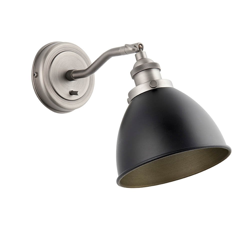 Franklin Black & Pewter Wall Light