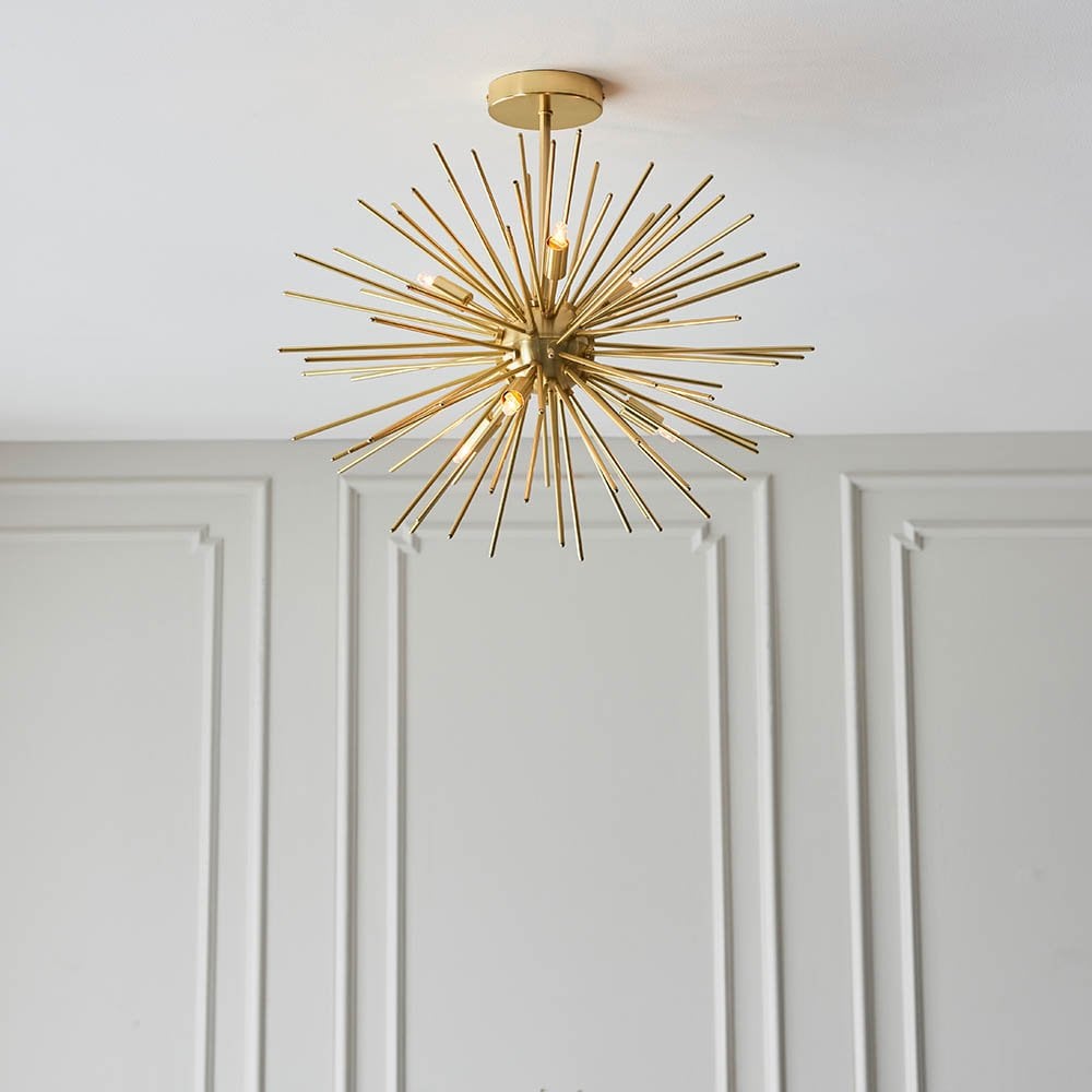 Orta Semi Flush Fitting in Satin Gold Finish