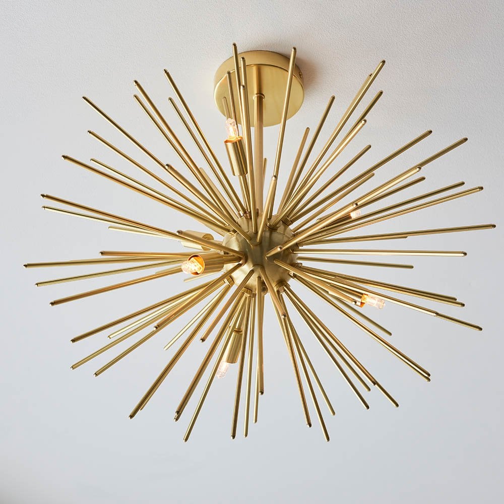 Orta Semi Flush Fitting in Satin Gold Finish
