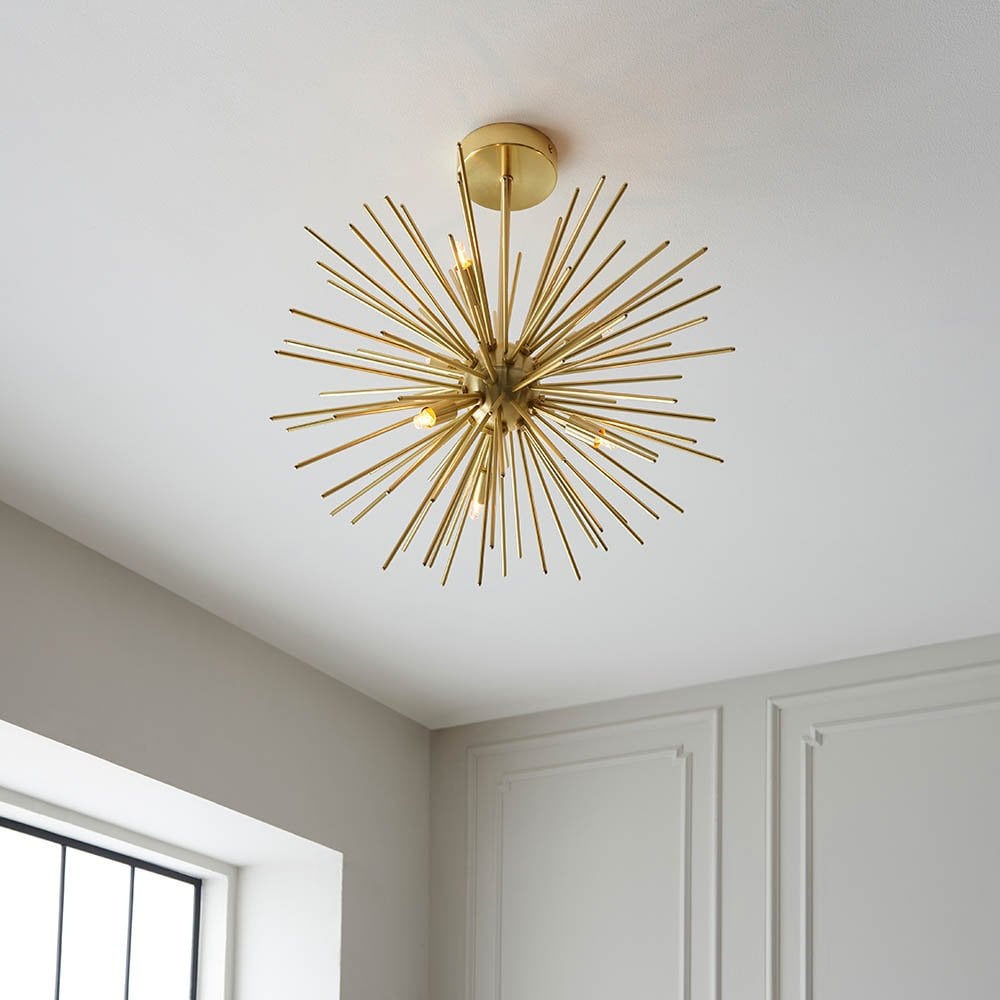 Orta Semi Flush Fitting in Satin Gold Finish