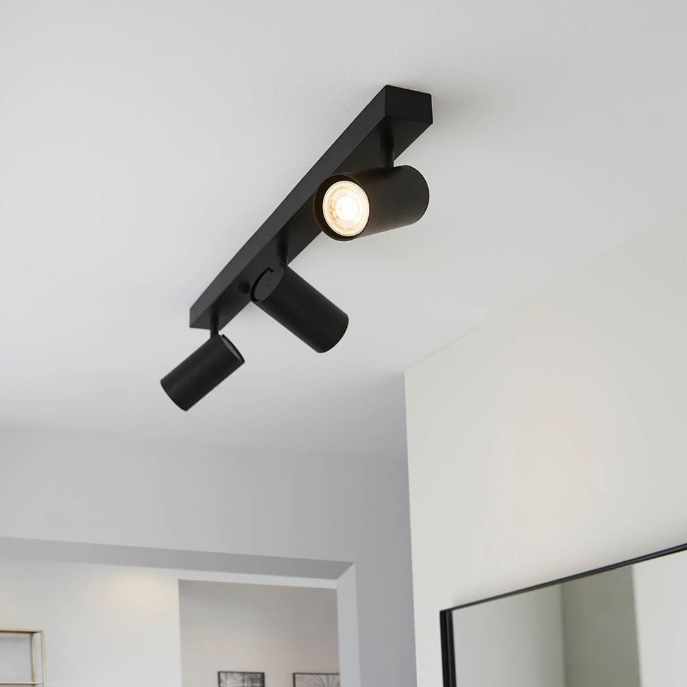 Rez 3 Light Flush Spotlight in Matt Black