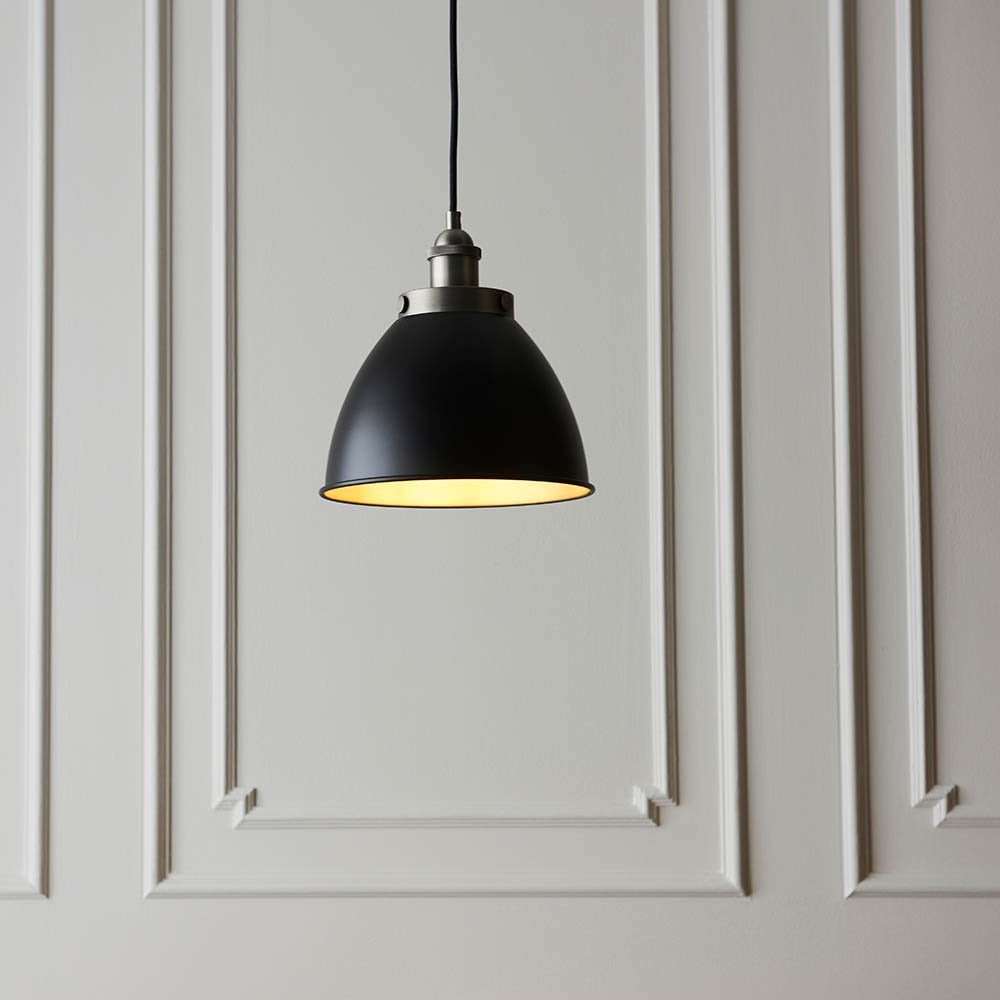 Franklin Matt Black & Pewter Pendant Diameter 235mm