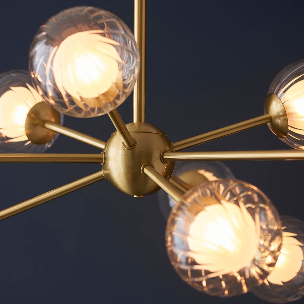 March 9 Light Ceiling Pendant in Satin Brass