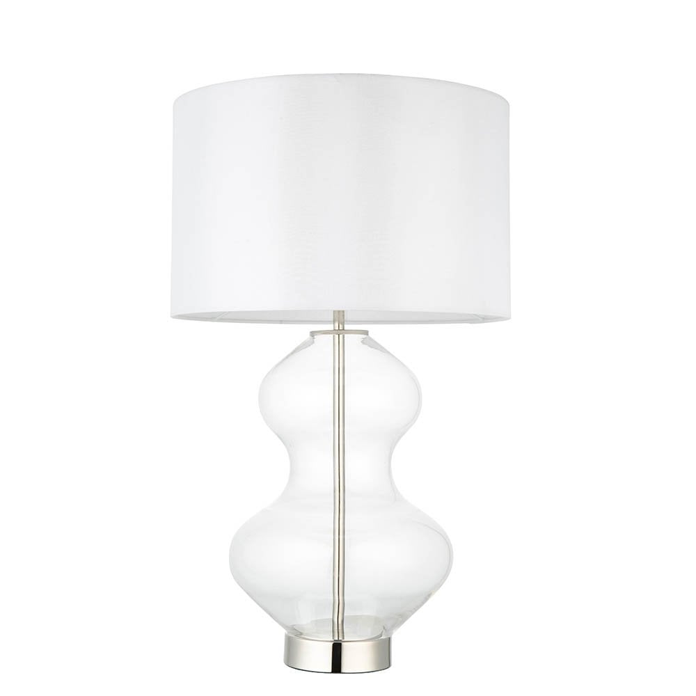Kelda Curvey Bright Nickel Table Lamp C/W Shade