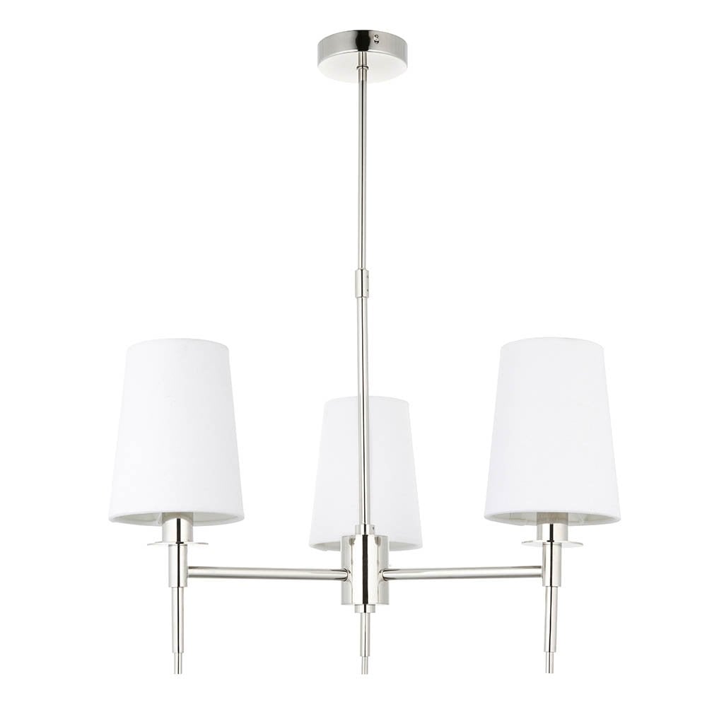 Roe 3 Light Polished Nickel Fitting C/W Shades