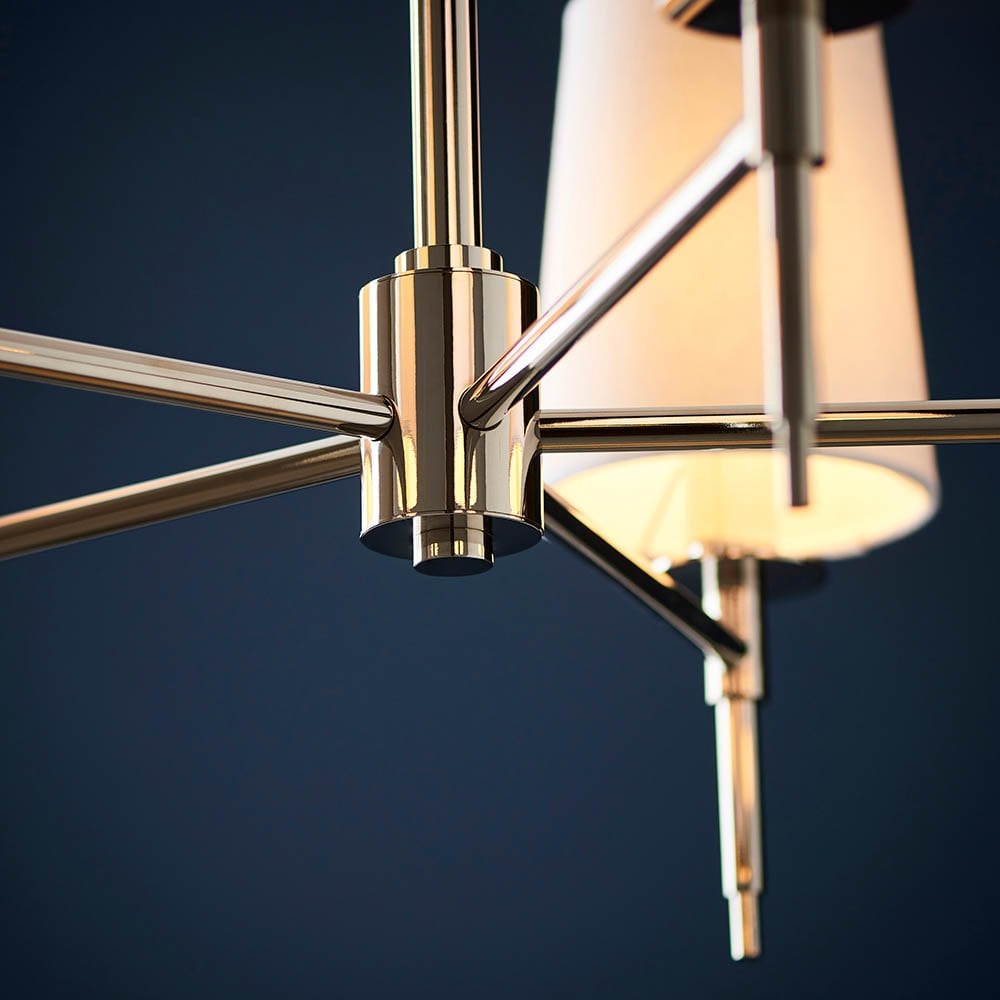 Roe 5 Light Polished Nickel Fitting C/W Shades