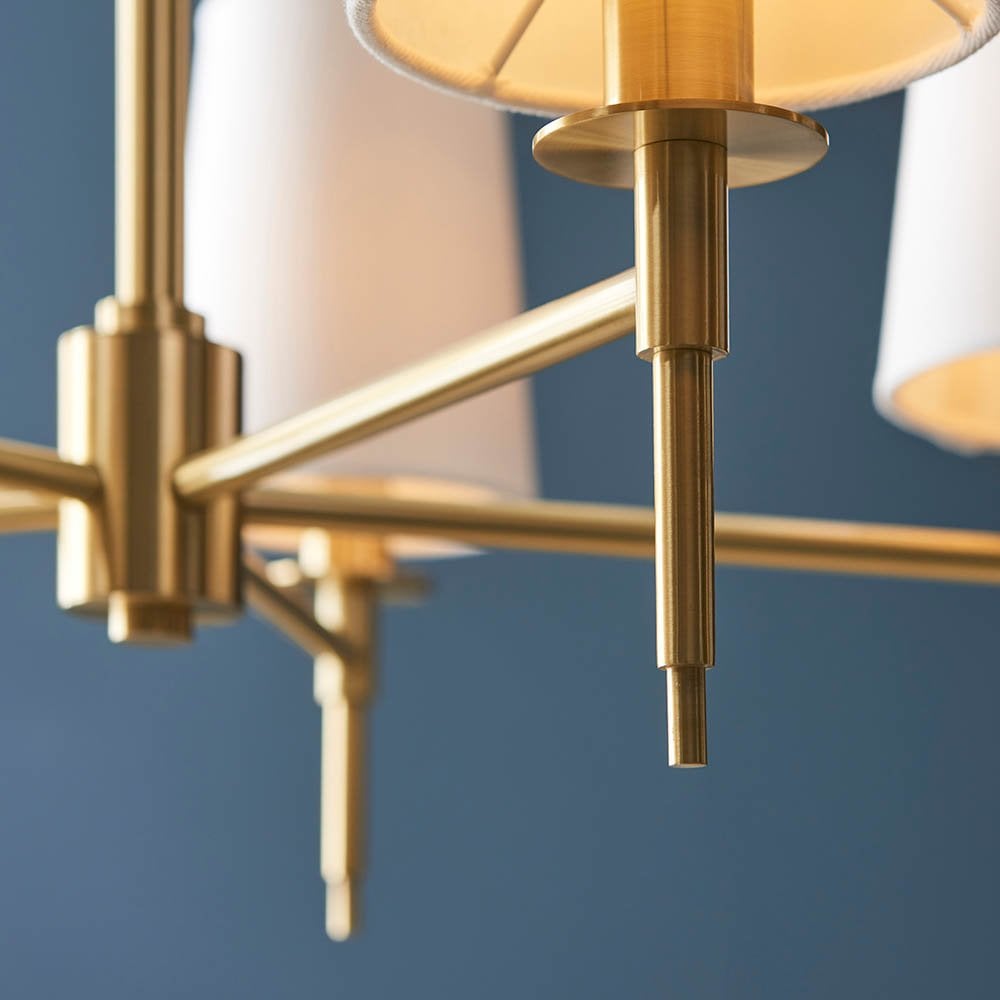 Roe 5 Light Satin Brass Fitting C/W Shades