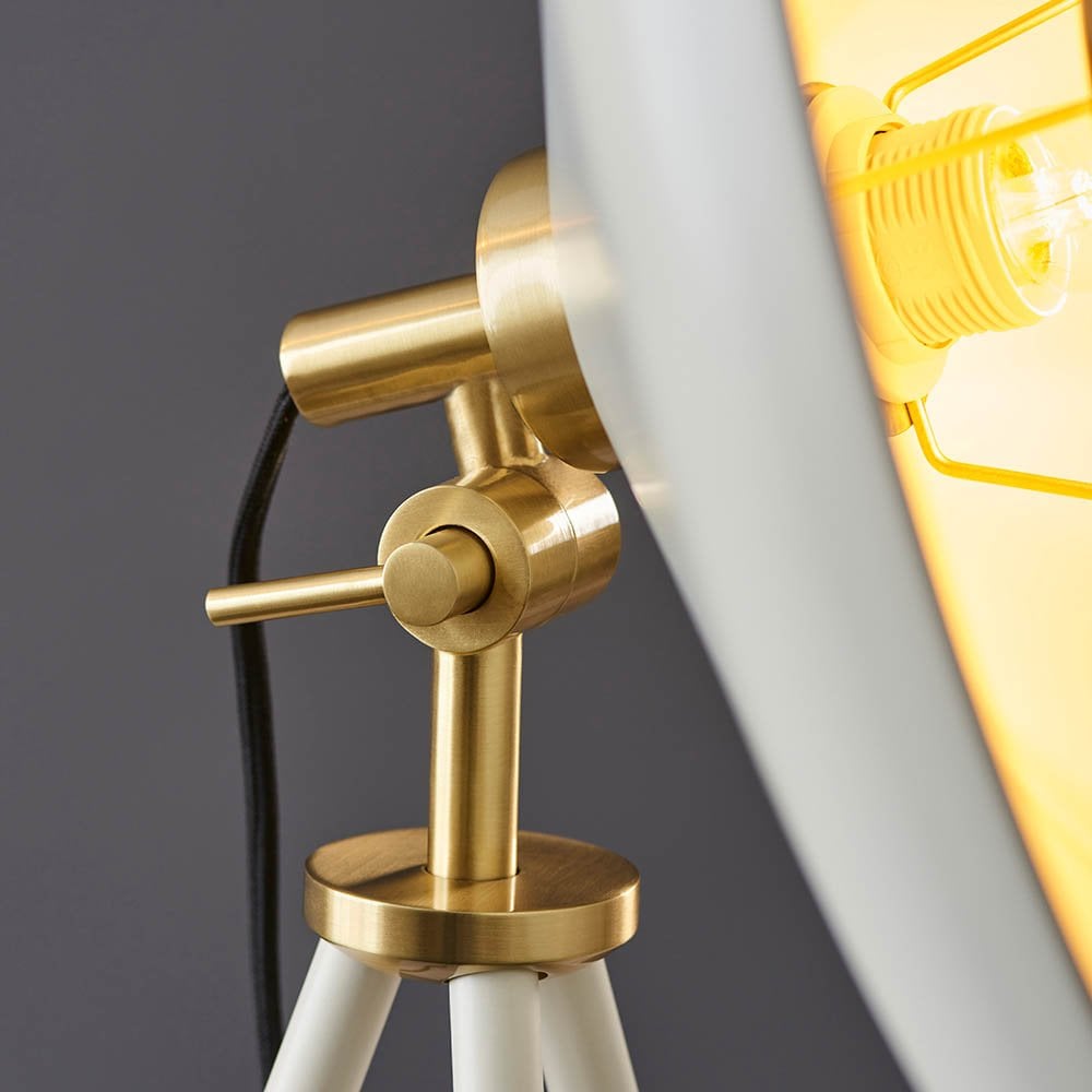 Glo Warm White & Brass Tripod Floor Lamp