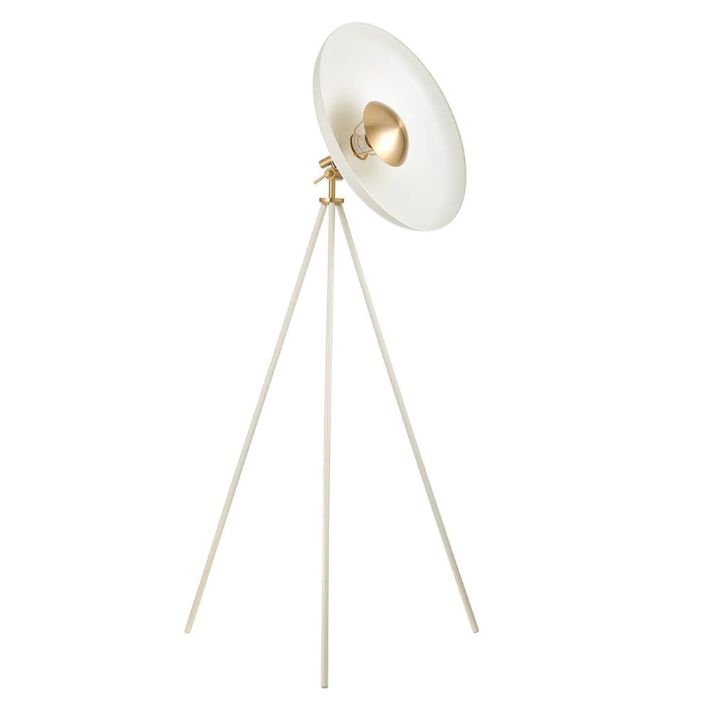 Glo Warm White & Brass Tripod Floor Lamp