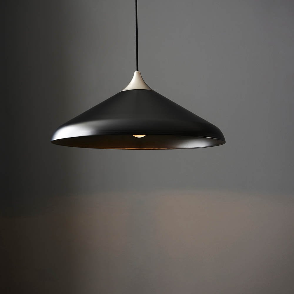 Glo Matt Black & Nickel Single Pendant