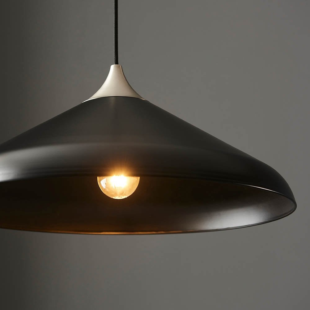 Glo Matt Black & Nickel Single Pendant
